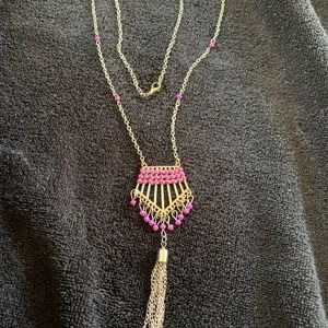 Purple long necklace